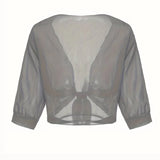Sheer Tie-Front Cardigan