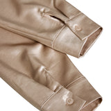 Long Sleeve Satin Blouse with Cowl Neck