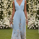 V-Neck Floral Maxi Dress