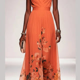 V-Neck Floral Maxi Dress