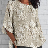 Floral Lace Embroidery Blouse