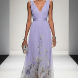 V-Neck Floral Maxi Dress