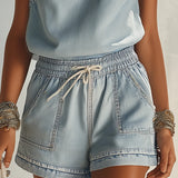Round Neck Ruffled Shorts Set