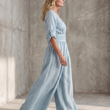 Cross-Front Wide-Leg Jumpsuit