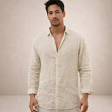 Men's Open Collar Long Sleeve Shirt