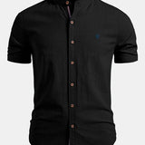 Stand Collar Short Sleeve Shirt