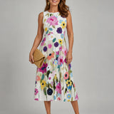 Floral Sleeveless Midi Dress