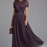 Keyhole Gathered Maxi Dress