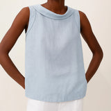 Women's Sleeveless Roll Collar Top