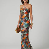 Scale Pattern Maxi Dress