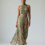 Floral Halter Midi Dress