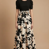 Short Sleeve Bow-Tie Maxi Dress