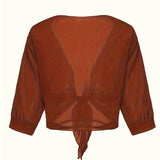Sheer Tie-Front Cardigan