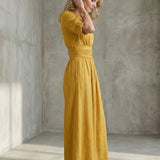 Cross-Front Wide-Leg Jumpsuit