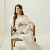 Women's Off Shoulder Long Sleeve Maternity Dress
