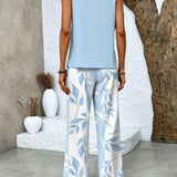 Wide-Leg Pants Two-Piece Set