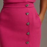 Structured Round Neck Midi Dress