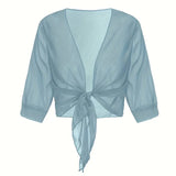 Sheer Tie-Front Cardigan