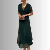 Off-Shoulder Chiffon Maxi Dress