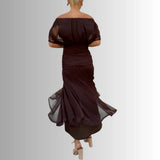 Off-Shoulder Chiffon Maxi Dress