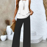 Wide-Leg Pants Two-Piece Set