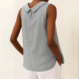Women's Sleeveless Roll Collar Top