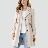 Women's Slim Fit Lapel Collar Trench Coat