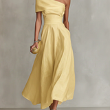 One-Shoulder Fitted Waist Dress