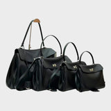 Minimalist Turn-Lock Flap Handbag