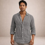 Men's Open Collar Long Sleeve Shirt