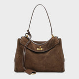 Minimalist Turn-Lock Flap Handbag
