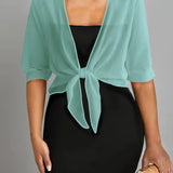 Sheer Tie-Front Cardigan