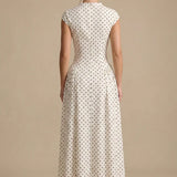 Polka Dot Round Neck Maxi Dress