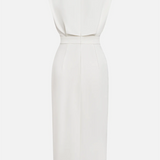 Structured Round Neck Midi Dress