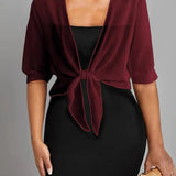 Sheer Tie-Front Cardigan