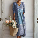 Retro Mixed Print Dress