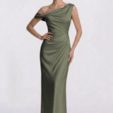 Sheath Floor Length Bridesmaid Dress