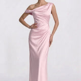 Sheath Floor Length Bridesmaid Dress