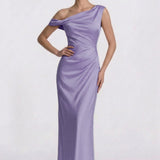 Sheath Floor Length Bridesmaid Dress