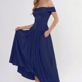 A-Line Ankle Length Cap Sleeve Bridesmaid Dress