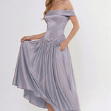 A-Line Ankle Length Cap Sleeve Bridesmaid Dress
