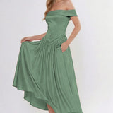 A-Line Ankle Length Cap Sleeve Bridesmaid Dress