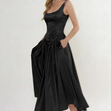 A-Line Ankle Length Halter Bridesmaid Dress