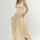 A-Line Ankle Length Halter Bridesmaid Dress