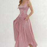 A-Line Ankle Length Halter Bridesmaid Dress