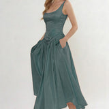 A-Line Ankle Length Halter Bridesmaid Dress