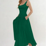 A-Line Ankle Length Halter Bridesmaid Dress