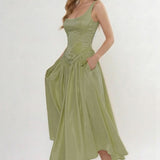 A-Line Ankle Length Halter Bridesmaid Dress