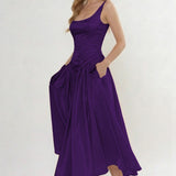A-Line Ankle Length Halter Bridesmaid Dress