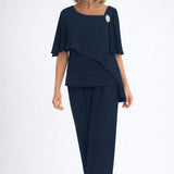 Cape Top and Trouser Two-Piece Set